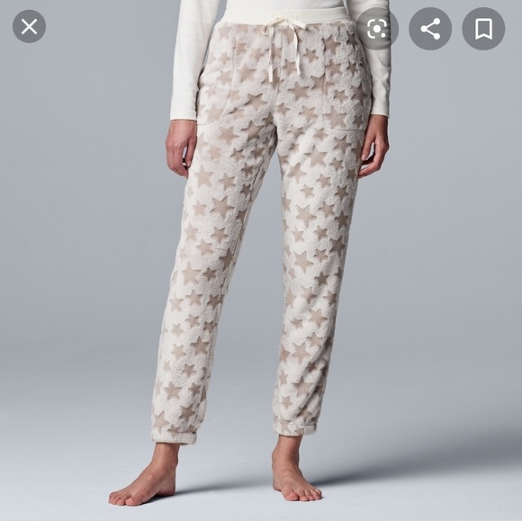 🍒NWT🍒 SIMPLY VERA WANG TEDDY SLEEP PANTS - Picture 4 of 7